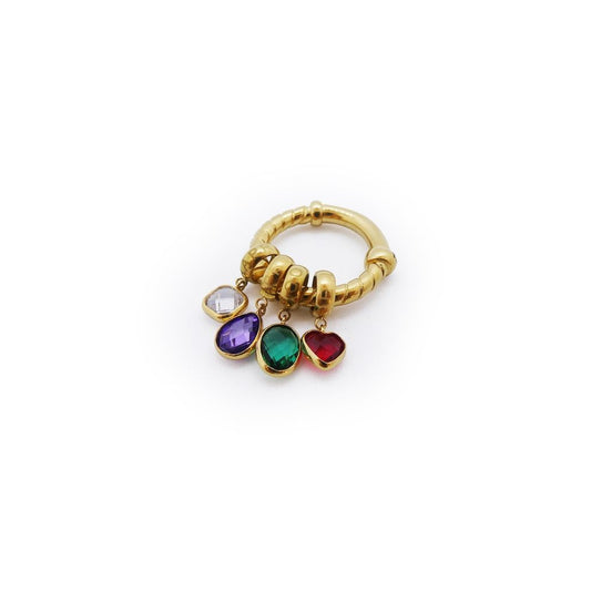 AN JEWELS JEWELRY Mod. AL.R2WI23SMC-8 gold ring with colorful gemstone charms