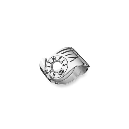 Alt Tag: AN JEWELS JEWELRY Mod. AL.RFY01S-8 silver ring with engraved design on a white background