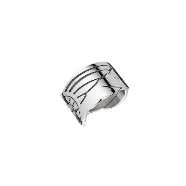 AN JEWELS JEWELRY Mod. AL.RFY01S-8 silver designer ring with modern artistic engravings