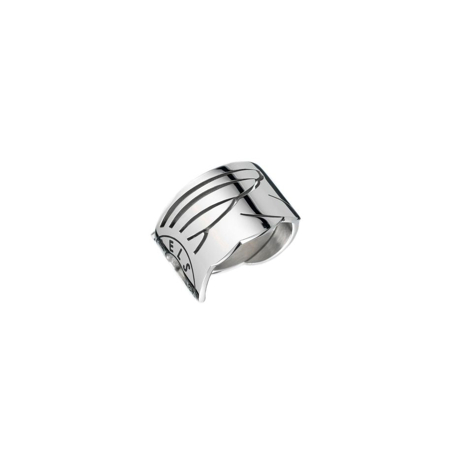 AN JEWELS JEWELRY Mod. AL.RFY01S-9 silver ring with engraved design, elegant jewelry accessory