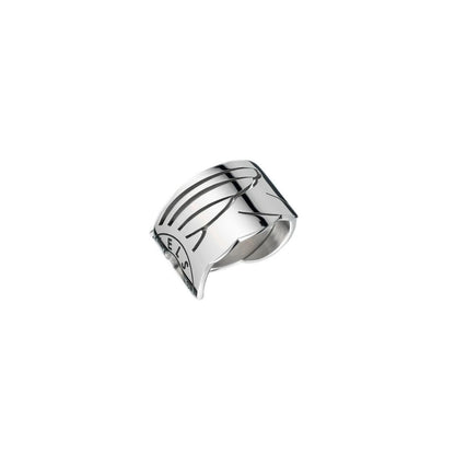 AN JEWELS JEWELRY Mod. AL.RFY01S-9 silver ring with engraved design, elegant jewelry accessory