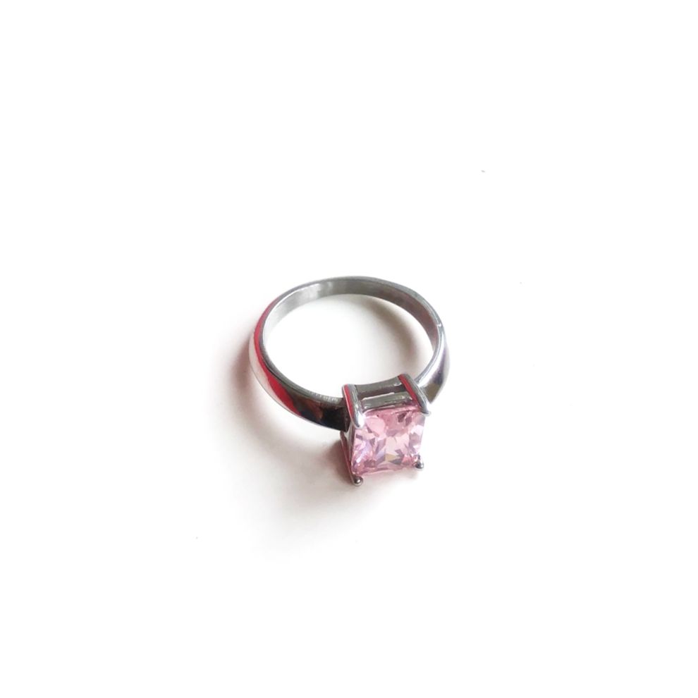 AN JEWELS JEWELRY Mod. AL.RLOY2YS-9 featuring a silver band with a square pink gemstone.