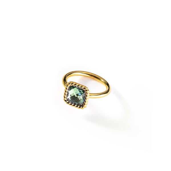 AN JEWELS JEWELRY Mod. AL.RMW07GGR-9 gold ring with green gemstone