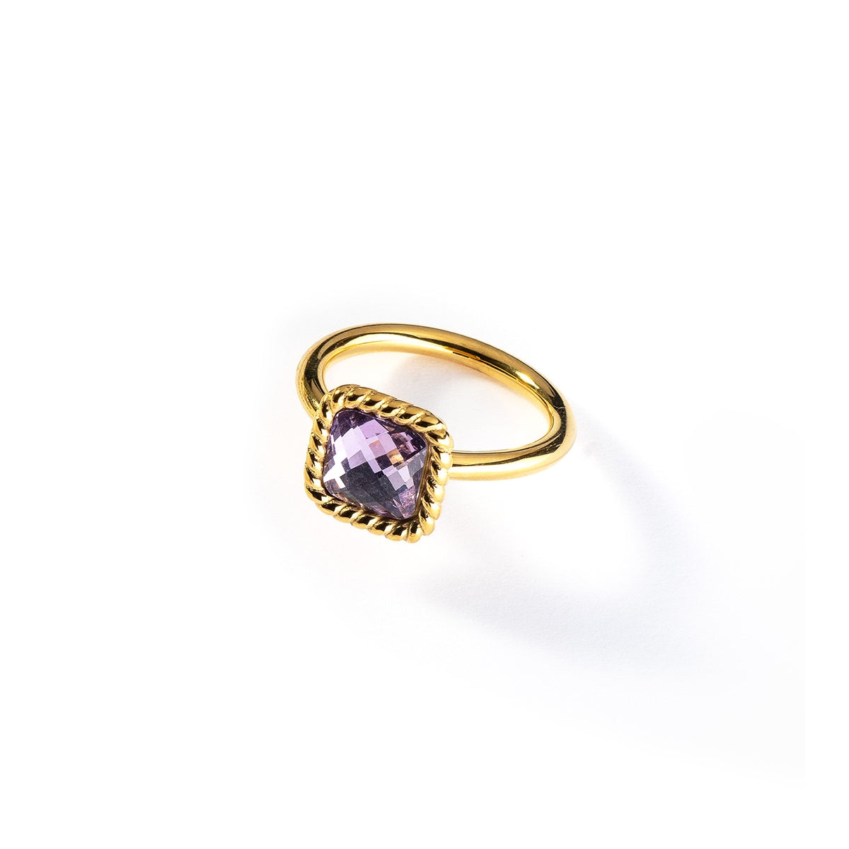 Gold ring with purple gemstone from AN JEWELS JEWELRY Mod. AL.RMW07GVI-8.
