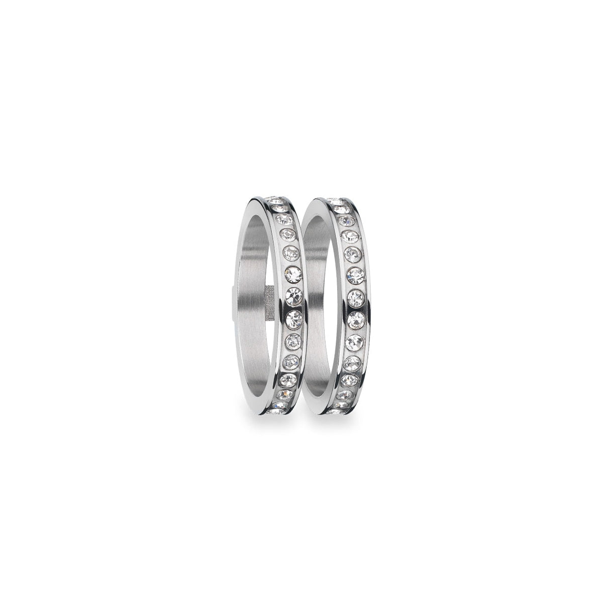 AN JEWELS JEWELRY Mod. AR.R2NS01SC-7 silver rings with crystals, elegant design for special occasions.