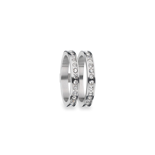 AN JEWELS JEWELRY Mod. AR.R2NS01SC-8 luxurious silver ring set with diamonds