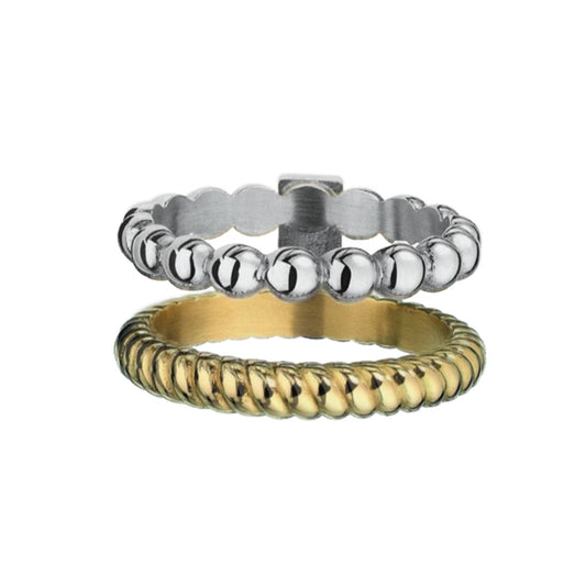AN JEWELS JEWELRY Mod. AR.R2NS04SY-8 two-tone rings set
