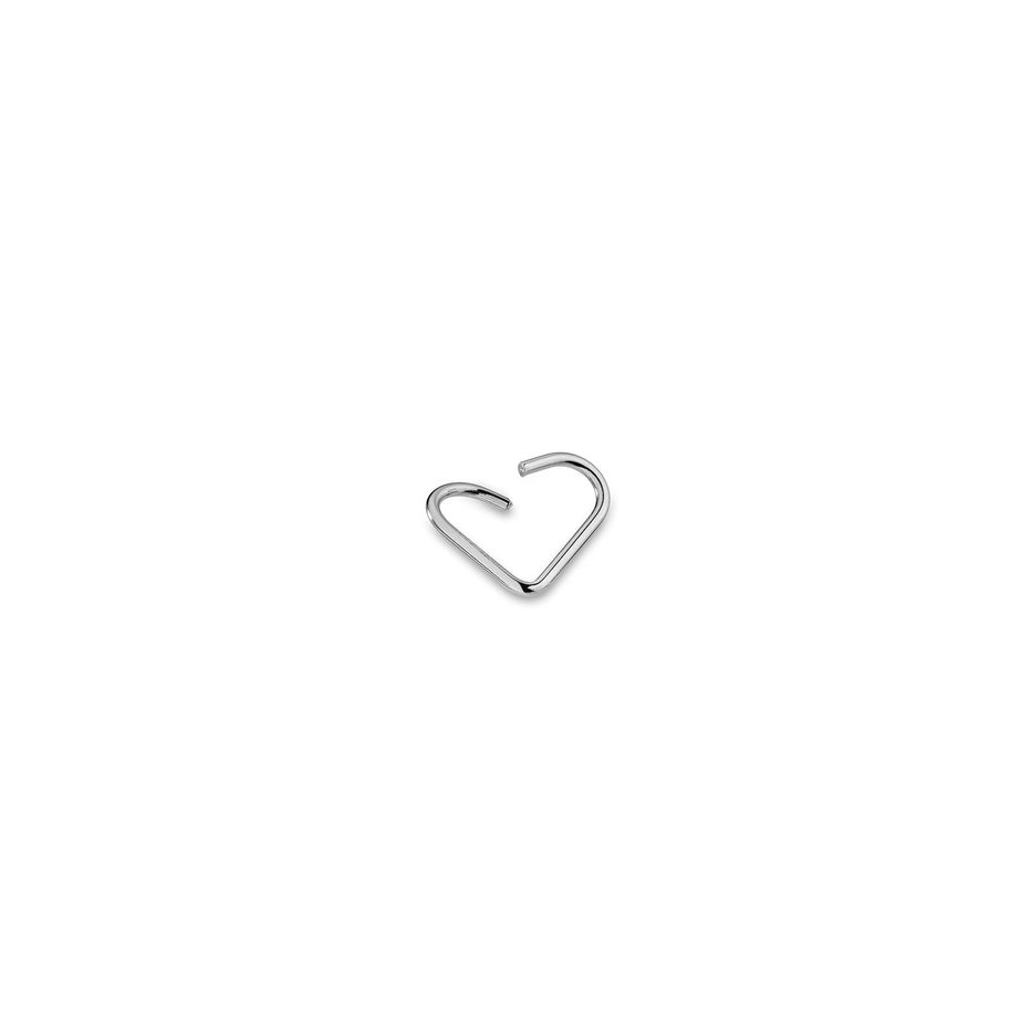 Heart-shaped silver charm by AN JEWELS JEWELRY Mod. AS.PD03 on white background