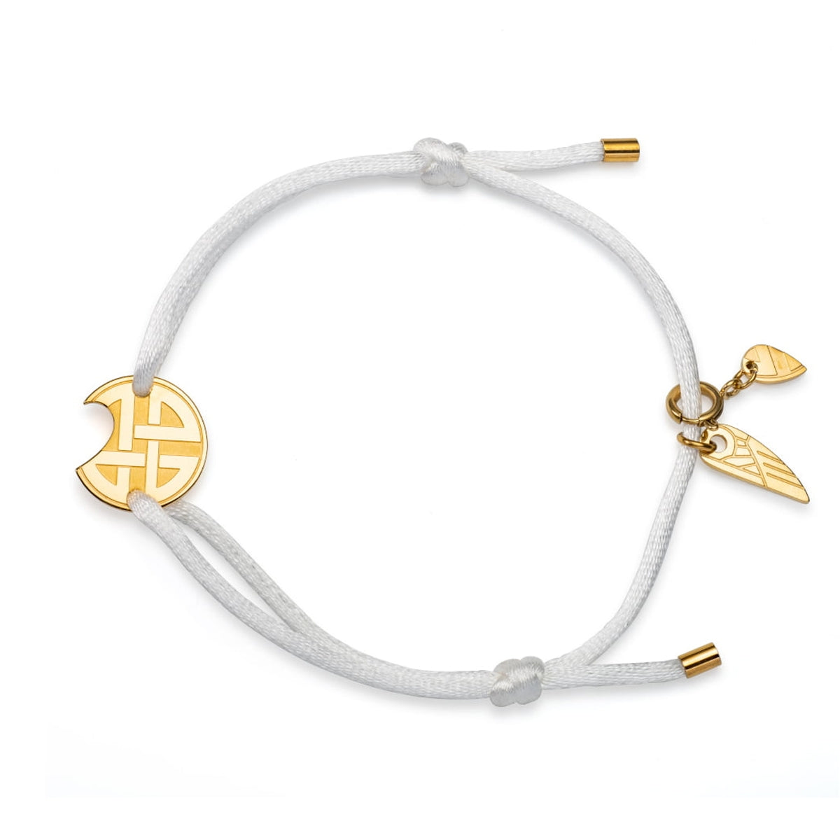 AN JEWELS JEWELRY Mod. AV.BGLBGGWH white cord bracelet with gold charm