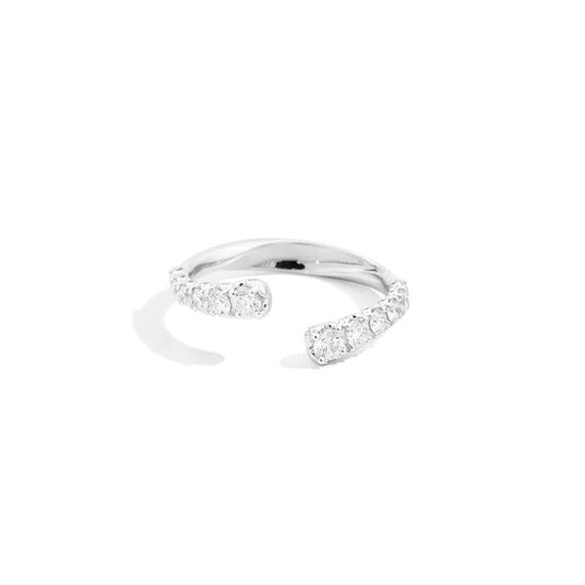 Elegant white gold ring, ANELLI RECARLO MOD. R01FN007_044-14, with diamonds on an open-band design, perfect for sophisticated styling.