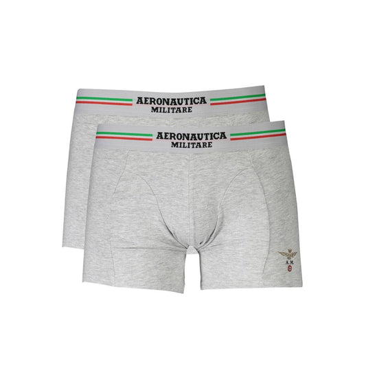 Aeronautica Militare Brown Cotton Men Boxer with elastic waistband and logo, offering superior comfort and flexible fit.