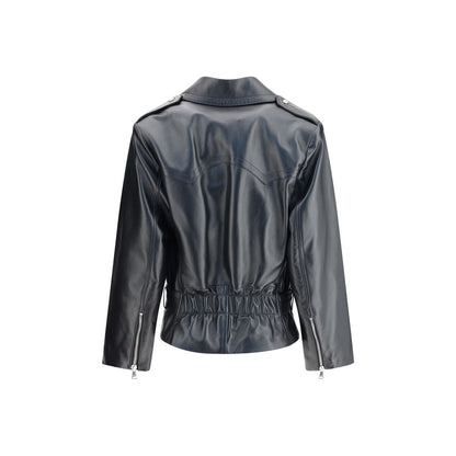 Alessandra Rich Black Leather Biker Jacket