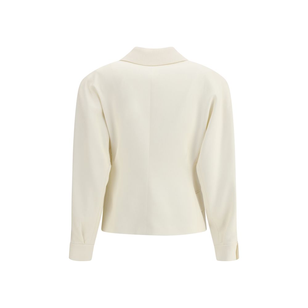 Alessandra Rich Cream Fleece Wool Blazer