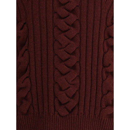 Alexander McQueen Bordeaux Fur Cashmere Sweater
