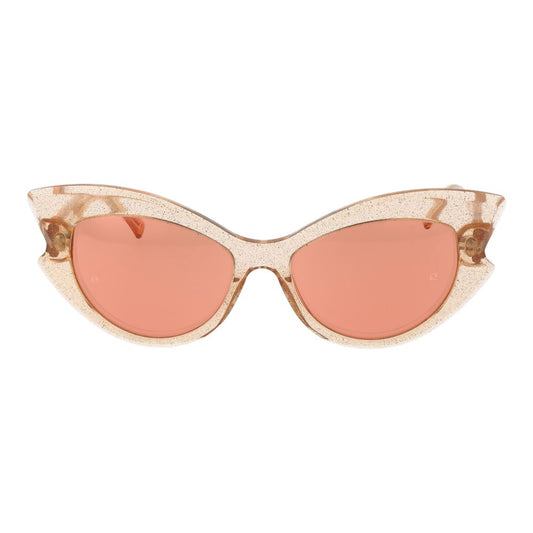Andy Wolf Orange Unisex Sunglass with acetate cat-eye frame and mirrored lenses, offering 100% UVA & UVB protection.