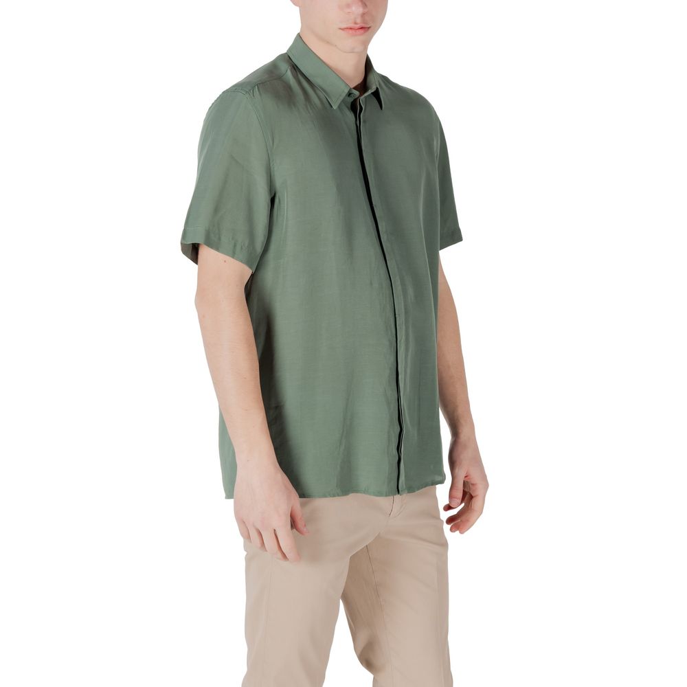 Antony Morato Green Lyocell Shortsleeve Shirt