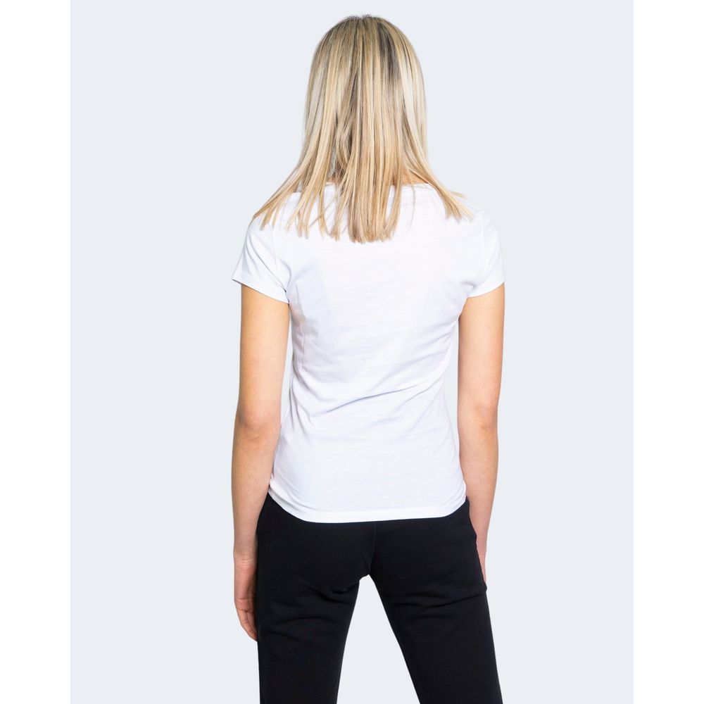 Armani Exchange White Cotton T-Shirt, women's short-sleeved summer top, 100% cotton, stylish casual wear for women.