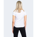 Armani Exchange White Cotton T-Shirt, women's short-sleeved summer top, 100% cotton, stylish casual wear for women.