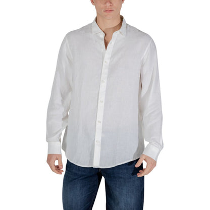 Armani Exchange White Linen Dress Shirt