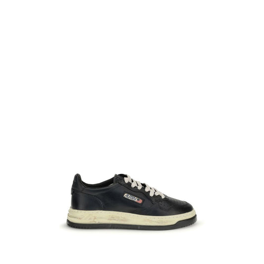 Autry Black Leather Low Top Sneakers from the Autry Action x Mihara collection with handmade sole and classic upper design.