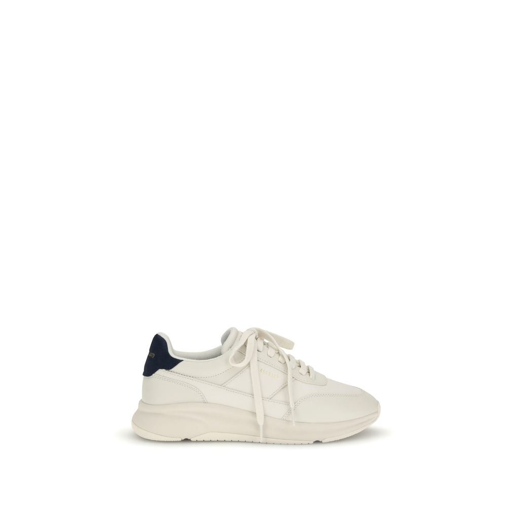 Axel Arigato White Leather Athletic Sneakers - Genesis Neo Runner with stamped gold logo, vintage design reworked into a sleek silhouette.