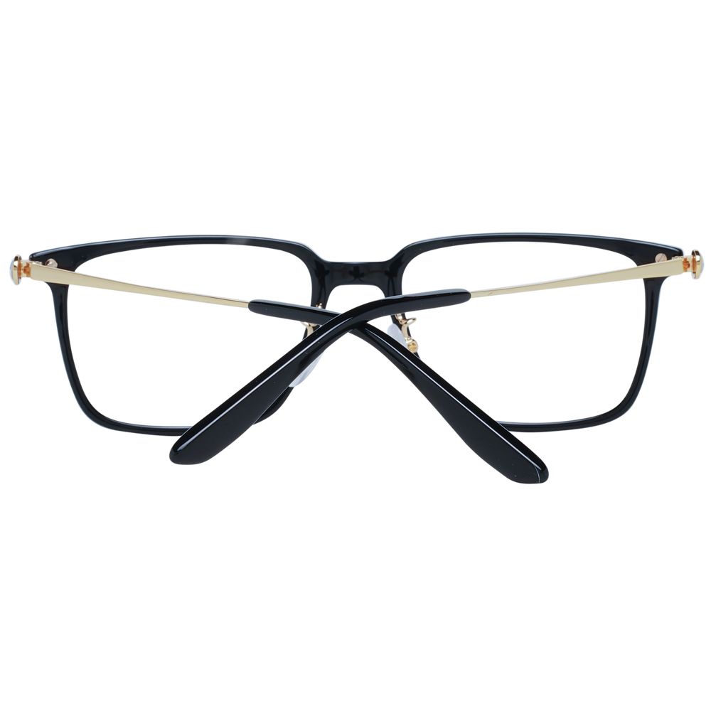 BMW Black Men Glasses Frame with black metal and plastic full-rim rectangle design, 54-18-150 size, demo lenses included.