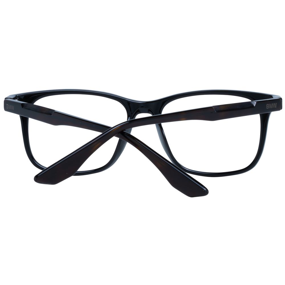 BMW Black Men Optical Frames, square full-rim plastic eyeglasses with demo lenses, ideal for a stylish and modern look.