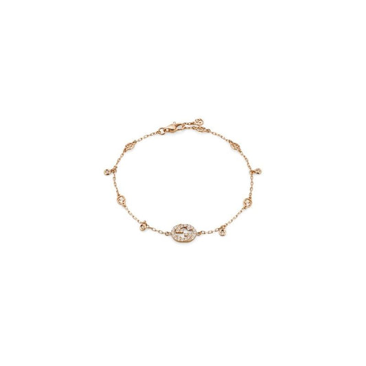 BRACCIALI GUCCI MOD. YBA729403001 elegant gold bracelet with logo and chain design, fashion accessory.