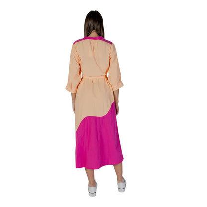 B.Young Orange Cotton Long Dress