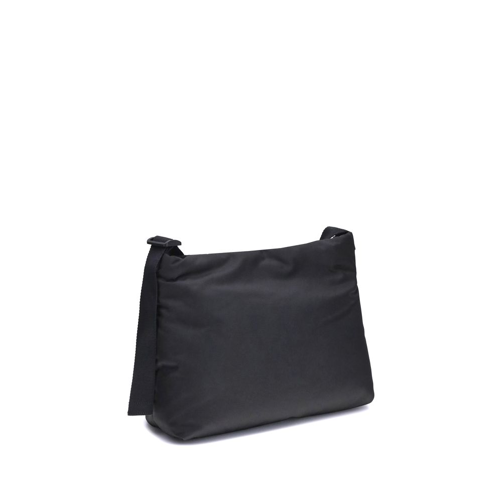 Alt Tag: Back view of Balenciaga Black Fabric Shoulder Bag with flat strap, ideal for everyday elegance and convenience.