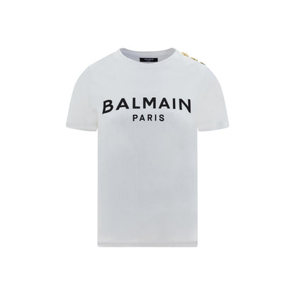 Balmain White Cotton T-Shirt