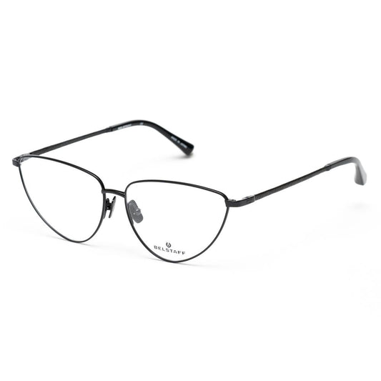 Belstaff Black Titanium Frames with clip-on, handmade in Japan, featuring Carl Zeiss lenses, 100% UV protection, high-grade Mazzuchelli acetate.