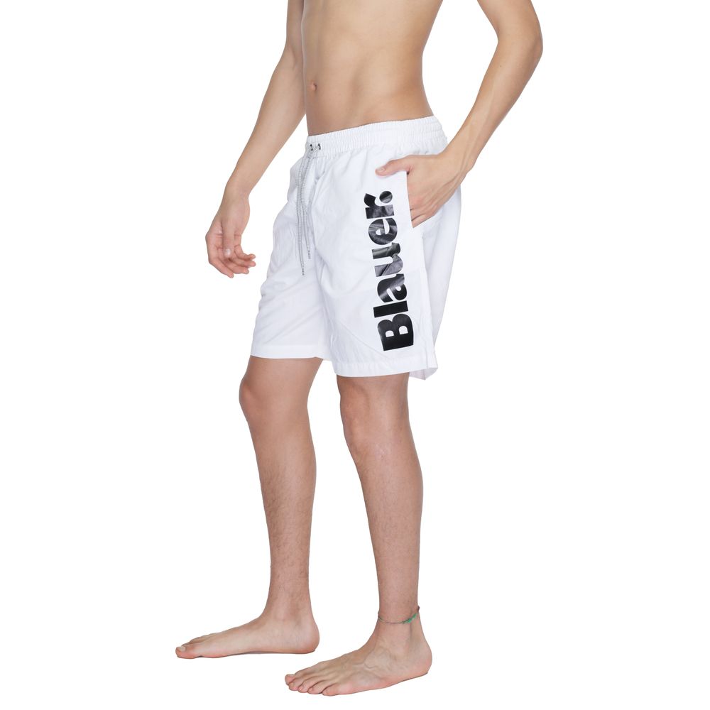 Blauer White Polyamide Swim Shorts