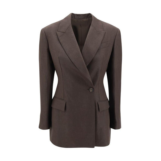 Brunello Cucinelli Linen Blazer Jacket 1728,72470364320,Brown,Brunello Cucinelli,Clothing,IT42 | L,IT46|XL,New with tags,Suits & Blazers - Women - Clothing,Women,Women - Clothing Brunello Cucinelli BR-ML1427261C273-IT42 | L