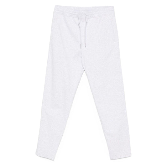 Brunello Cucinelli Cotton track pants in light grey with elasticated drawstring waistband and side slit pockets.