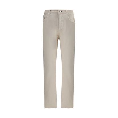 Brunello Cucinelli Cream Cotton Jeans Denim