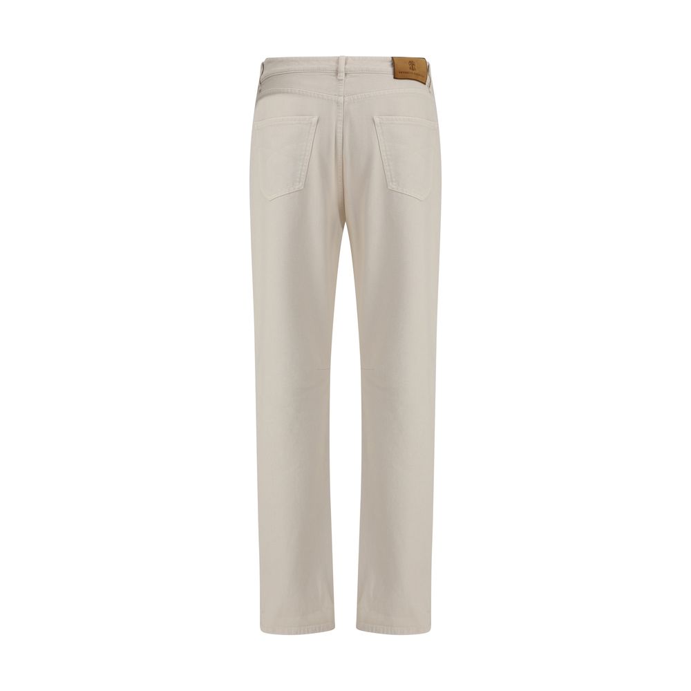 Brunello Cucinelli Cream Cotton Jeans Denim