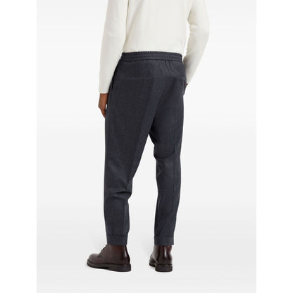 Brunello Cucinelli Drawstring-waistband wool tapered trousers