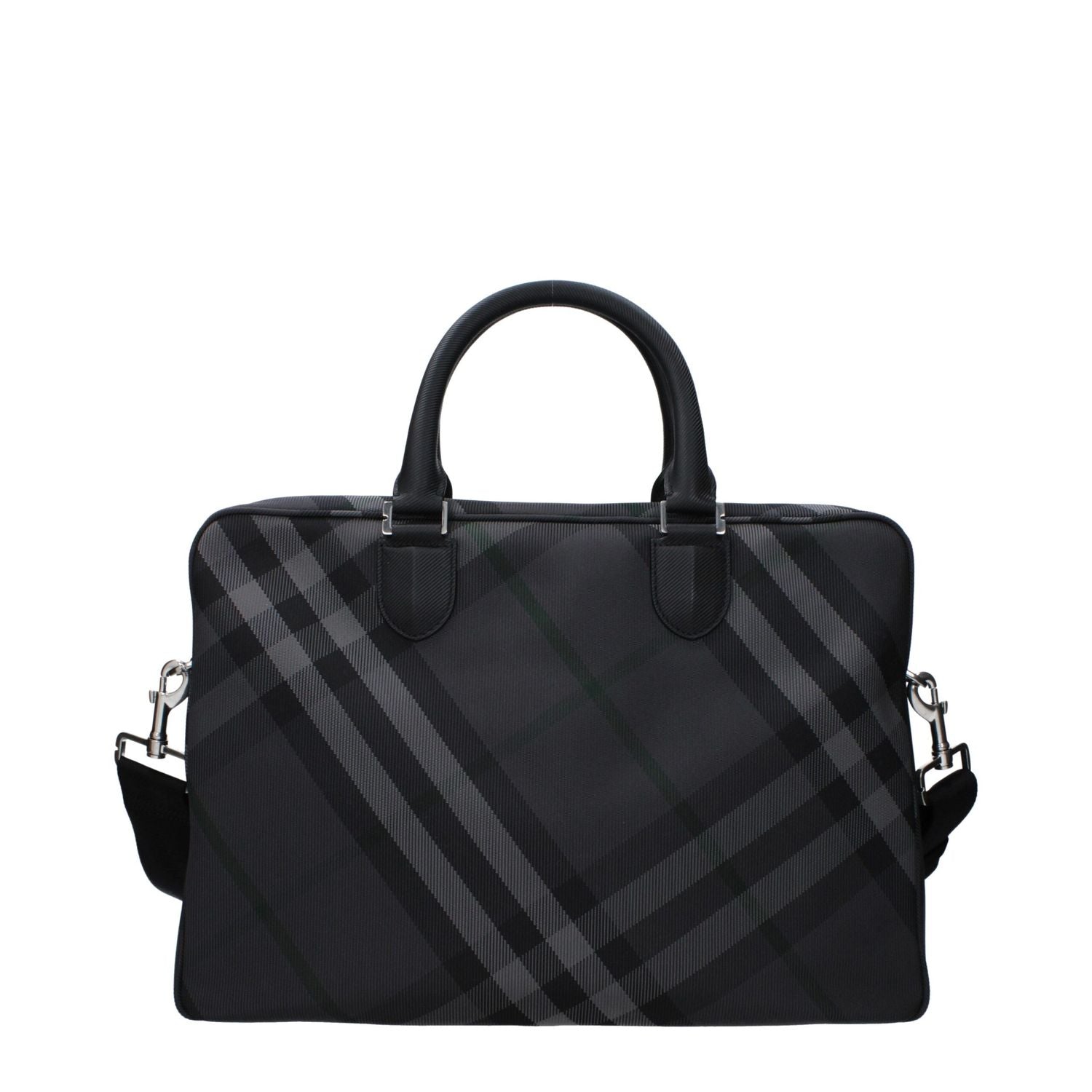 Burberry Gray Fabric Business And Laptop Bag