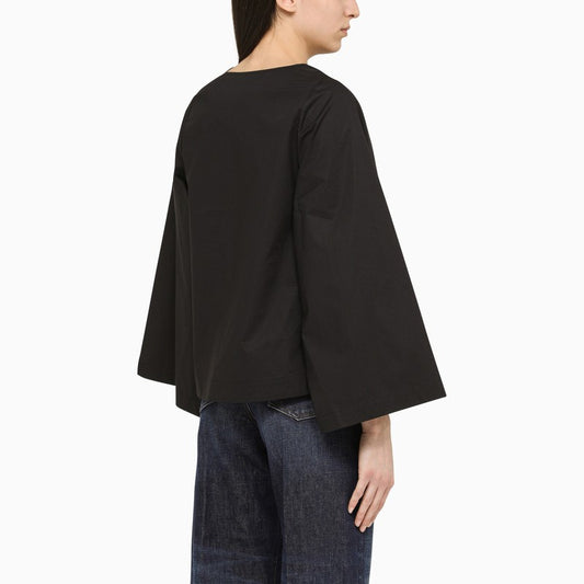 By Malene Birger By Malene Birger Wide black blouse LDin,Spring - Summer 2023,Women,Women > Clothing,Women > Clothing > Topwear,Yes Eu Q71873009CO/M_BYMAL-050_112