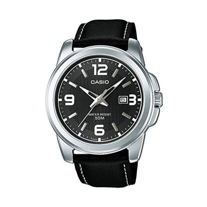 CASIO COLLECTION Mod. BOLD DATE - LEATHER. BLACK WATCHES