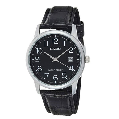 CASIO COLLECTION Mod. DATE. LEATHER - BLACK WATCHES