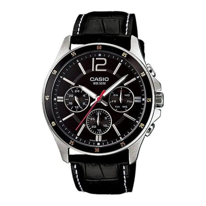 CASIO COLLECTION Mod. MULTIFUNCTION CALENDAR. LEATHER - BLACK