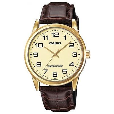 CASIO COLLECTION & VINTAGE CASIO COLLECTION Mod. ONLY TIME GOLD, LEATHER - CHAMPAGNE MTP-V001GL-9BUDF Gent,Gent Ready stocked Watches,READY STOCKED WATCHES,Watches for Men - Watches,Wristwatch