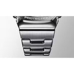 Close-up of CASIO G-SHOCK Mod. OAK G-STEEL PETROL BLUE wristwatch bracelet in stainless steel finish