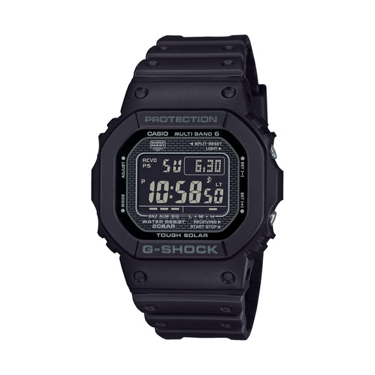 CASIO G-SHOCK Mod. THE NEW ORIGIN Multiband 6 - TOUGH SOLAR - FULL BLACK wristwatch with 20 ATM water resistance and mineral dial.