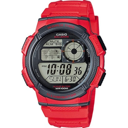 CASIO SPORT Mod. DIVER - WORLD TIME ILLUMINATOR 5 ALARMS. 10 YEARS BATTERY - RED WATCHES