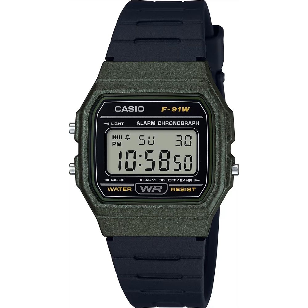 CASIO VINTAGE Mod. F-91 BIO RESIN STRAP - FOREST GREEN WATCHES