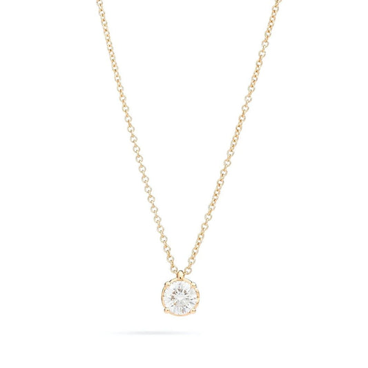 COLLANE RECARLO MOD. P01PX001_G037-45 gold necklace with diamond pendant on white background.