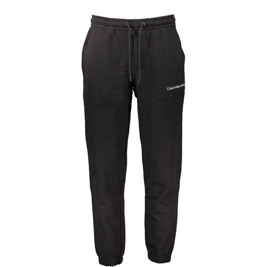 Calvin Klein Black Cotton Men's Sweatpant displayed front view